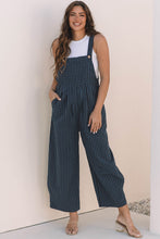 Load image into Gallery viewer, Sail Blue Plaid Print Buttoned Pocketed High Waist Overall
