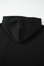 Load image into Gallery viewer, Black Solid Drop Shoulder Drawstring Cropped Hoodie

