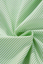 Load image into Gallery viewer, Grass Green Striped Shirred Cuff Buttoned Loose Fit Shirt
