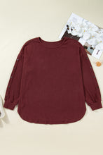 Load image into Gallery viewer, Wild Ginger Plus Size Ribbed Button Decor Long Sleeve Loose Top
