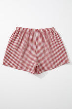Load image into Gallery viewer, Red Gingham Printed High Waist Shorts
