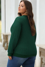 Load image into Gallery viewer, Blackish Green Merry And Bright Cable Knit Pullover Sweatshirt
