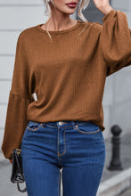 Load image into Gallery viewer, Faux Knit Jacquard Puffy Long Sleeve Top
