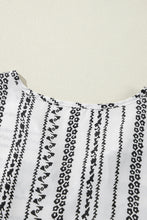 Load image into Gallery viewer, Black Stripe V Neck Bell Sleeve High Waist Mini Dress
