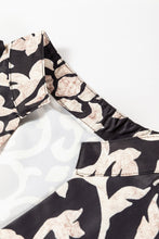 Load image into Gallery viewer, Black Retro Floral Mixed Print Split Neck A-line Dress
