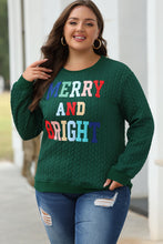 Load image into Gallery viewer, Blackish Green Merry And Bright Cable Knit Pullover Sweatshirt
