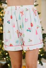 Load image into Gallery viewer, White Christmas Print Short Sleeve Shirt and Shorts Pajama Set
