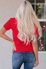 Load image into Gallery viewer, Red Checkered Game Day Graphic T Shirt
