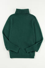 Load image into Gallery viewer, Blackish Green Merry Letter Embroidered High Neck Sweater
