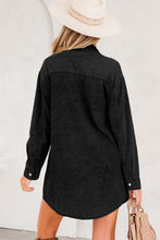 Load image into Gallery viewer, Medium Grey Beau Chest Pocket Raw Hem Denim Loose Shirt Dress
