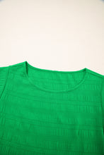 Load image into Gallery viewer, Dark Green Textured Ruffled Sleeve Round Neck Top
