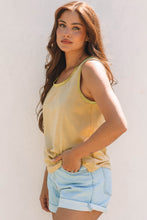 Load image into Gallery viewer, Tan Metallic Sheen Edge Scoop Neck Tank Top
