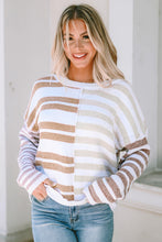 Load image into Gallery viewer, Stripe Blocked Drop Shoulder Slouchy Sweater

