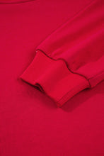 Load image into Gallery viewer, Fiery Red Varsity Striped Detail Crewneck Pullover Elastic Sweatpants 2pcs Outfit
