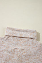 Load image into Gallery viewer, Apricot Drawstring Cowl High Neck Long Sleeve Split Top
