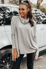 Load image into Gallery viewer, Gray Cowl Neck Shift Tunic Top
