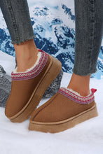 Load image into Gallery viewer, Chestnut Contrast Print Suede Plush Lined Snow Boots
