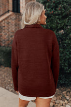 Load image into Gallery viewer, Red Sandalwood Ribbed Knit Buttons Front Flap Pocket Casual Shacket
