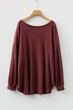 Load image into Gallery viewer, Wild Ginger Plus Size Ribbed Button Decor Long Sleeve Loose Top
