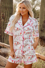 Load image into Gallery viewer, White Cowgirl Country Print Pajamas Set
