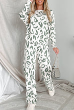 Load image into Gallery viewer, Beige Leopard Animal Print Long Sleeve and Pants Loungewear Set

