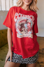 Load image into Gallery viewer, Tomato Red COWBOY Take Me Away Graphic Western Loose Tee
