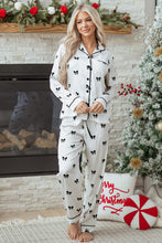 Load image into Gallery viewer, White Bows Print Two Piece Sleepwear
