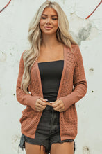 Load image into Gallery viewer, Redwood Burl Mix Pattern Hollowed Knit Open Front Cardigan
