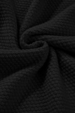 Load image into Gallery viewer, Black Solid Textured Knit Split Cuff Drop Shoulder Loose Sweater

