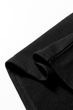 Load image into Gallery viewer, Black Varsity Contrast Banded Sleeve Shift Sweatshirt Dress
