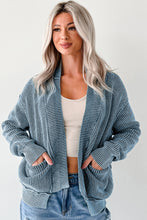 Load image into Gallery viewer, Evergreen Mineral Wash Exposed Seam Patchwork Knit Open Sweater Cardigan
