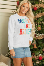Load image into Gallery viewer, Dearlovers White Merry And Bright Cable Knit Pullover Sweatshirt
