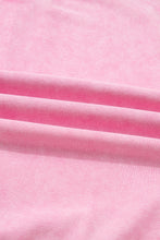 Load image into Gallery viewer, Bright Pink Mineral Wash Crossed Crew Neck Drop Shoulder Loose Sweatshirt
