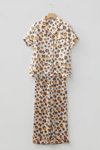 Load image into Gallery viewer, Beige Leopard Pumpkin Allover Halloween 2pcs Pajama Set

