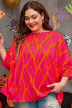 Load image into Gallery viewer, Rose Leafy Printed Smocked Lantern Sleeve Plus Size Blouse
