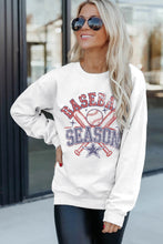Load image into Gallery viewer, White BASEBALL SEASON Vintage Print Graphic Sweatshirt
