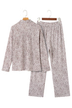Load image into Gallery viewer, White Leopard Print Long Sleeve and Pants Pajamas Set
