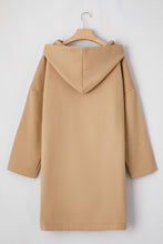 Load image into Gallery viewer, Light French Beige Solid Color Casual Zip up Hooded Coat
