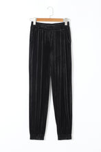 Load image into Gallery viewer, Black Solid Velvet Jogger Pants
