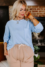 Load image into Gallery viewer, Myosotis Plus Size Ribbed Textured Long Sleeve T Shirt
