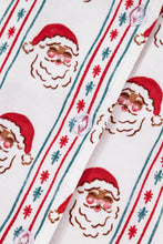 Load image into Gallery viewer, White Santa &amp; Stripes Ruffle PJ Set
