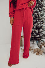 Load image into Gallery viewer, Fiery Red JOLLY Corded Long Sleeve Top and Pockets Pants Set
