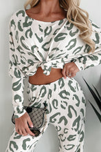 Load image into Gallery viewer, Beige Leopard Animal Print Long Sleeve and Pants Loungewear Set
