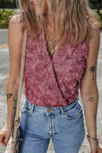 Load image into Gallery viewer, Heather Floral Textured V Neck Wrapped Sleeveless Bodysuit
