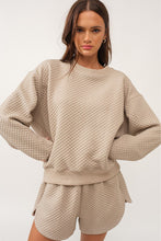Load image into Gallery viewer, Parchment Solid Color Quilted Long Sleeve Top and Shorts Set
