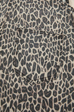 Load image into Gallery viewer, Brown Leopard Print Straight Leg Loose Denim Overall Jumpsuit
