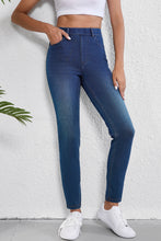 Load image into Gallery viewer, Ashleigh Blue Multiple Pockets Straight Leg Washed Stretchy Knit Casual Jeans
