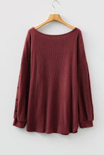 Load image into Gallery viewer, Wild Ginger Plus Size Ribbed Button Decor Long Sleeve Loose Top
