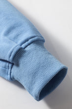 Load image into Gallery viewer, Bright Pink Colorblock Patchwork Drop Shoulder Sweatshirt
