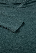 Load image into Gallery viewer, Mist Green Solid Color Long Sleeve V Neck Top
